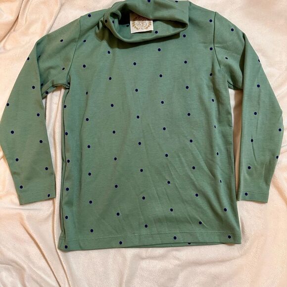 The Beaufort Bonnet Company Other - TBBC EUC Green Polka Dot Long Sleeve turtle neck Top